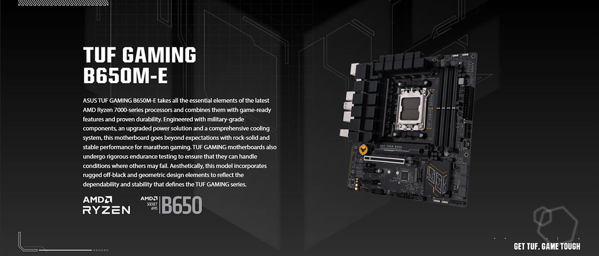 ASUS TUF GAMING B650M-E mATX AMD Gaming Motherboard